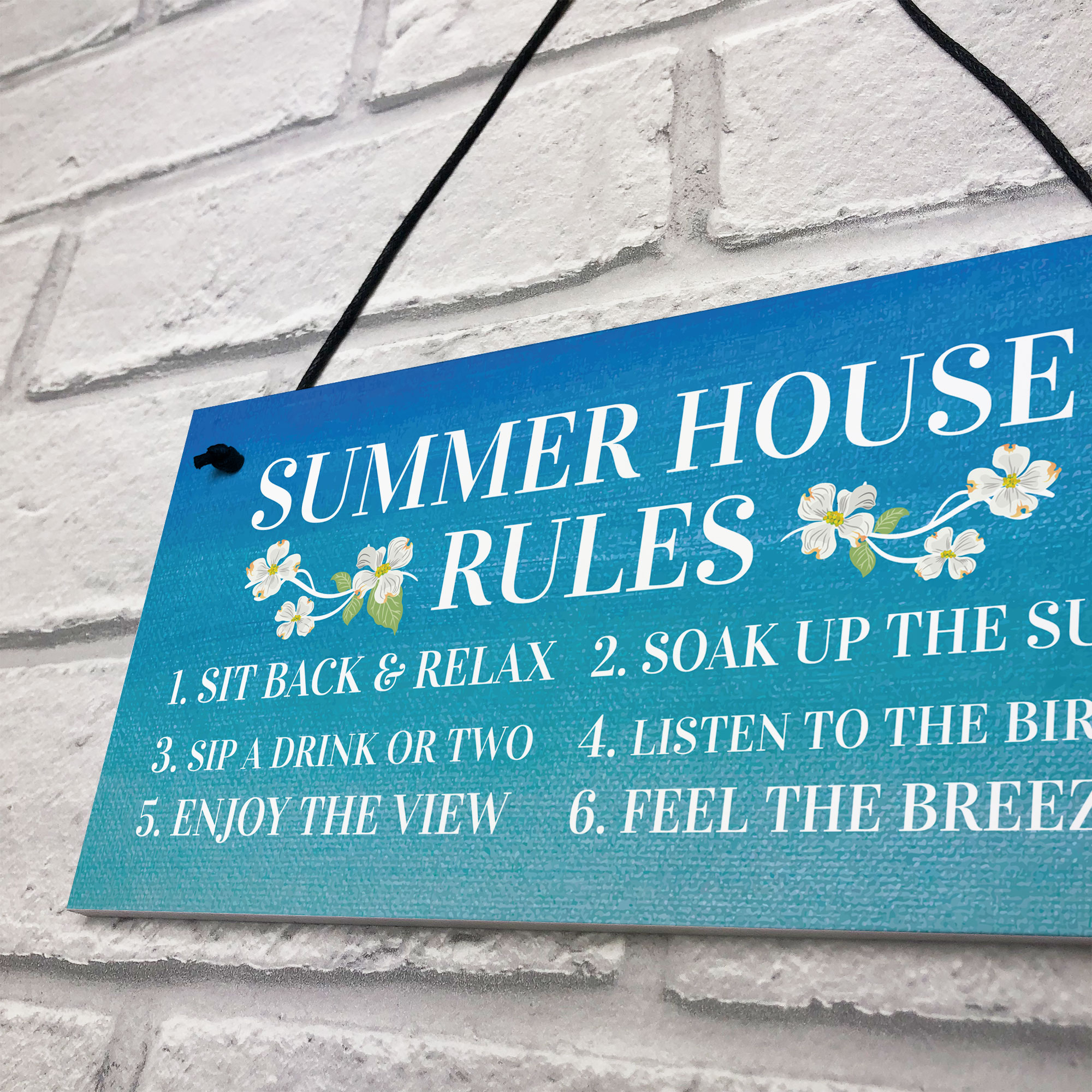 Summer House Rules Hanging Garden Shed Sign Home Decor Sign For Garden