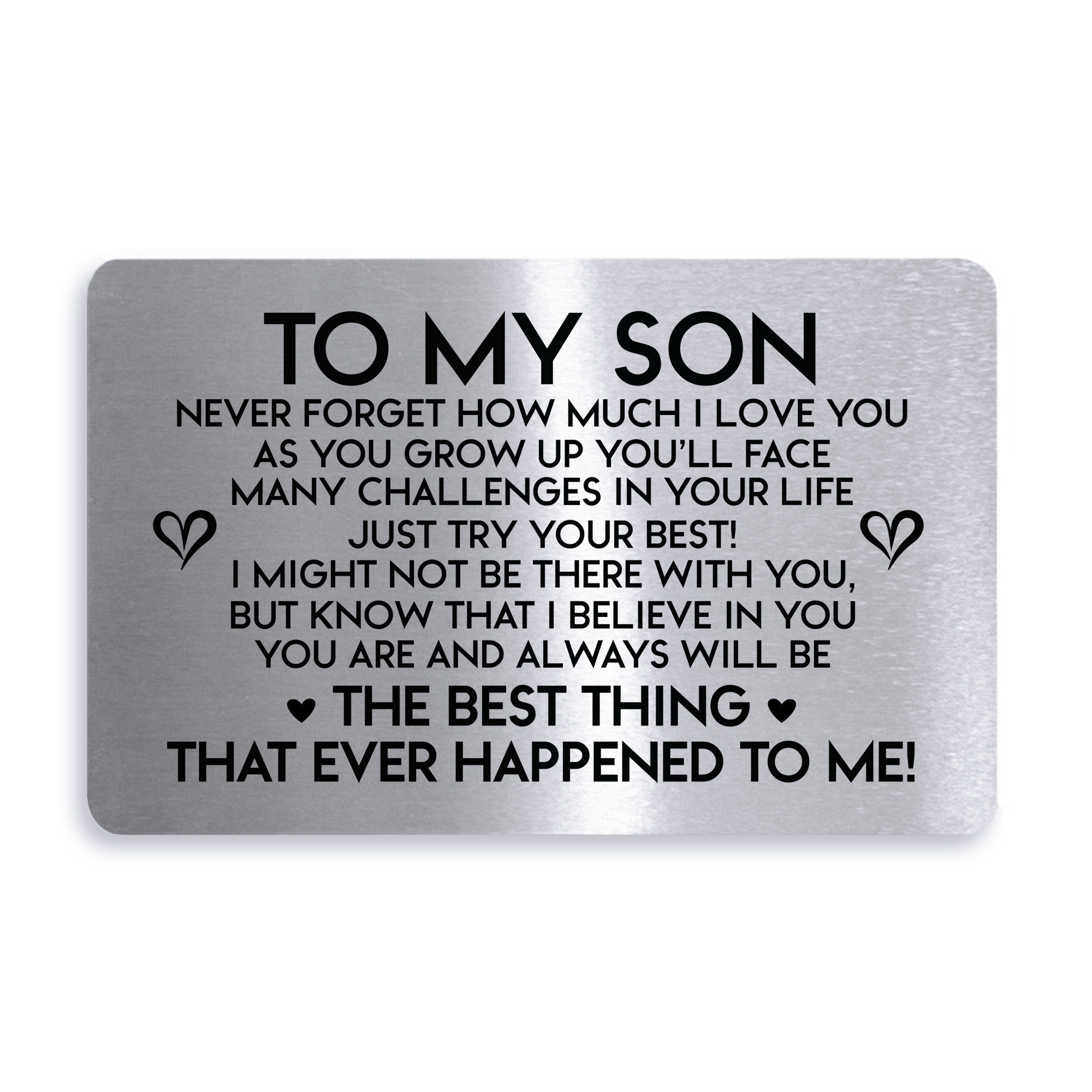 EE&YU Geschenk Für Sohn – Edelstahl-Geburtstagskarte Mit Gravur „I Love My Boy“, Für 30. & 50. Geburtstag