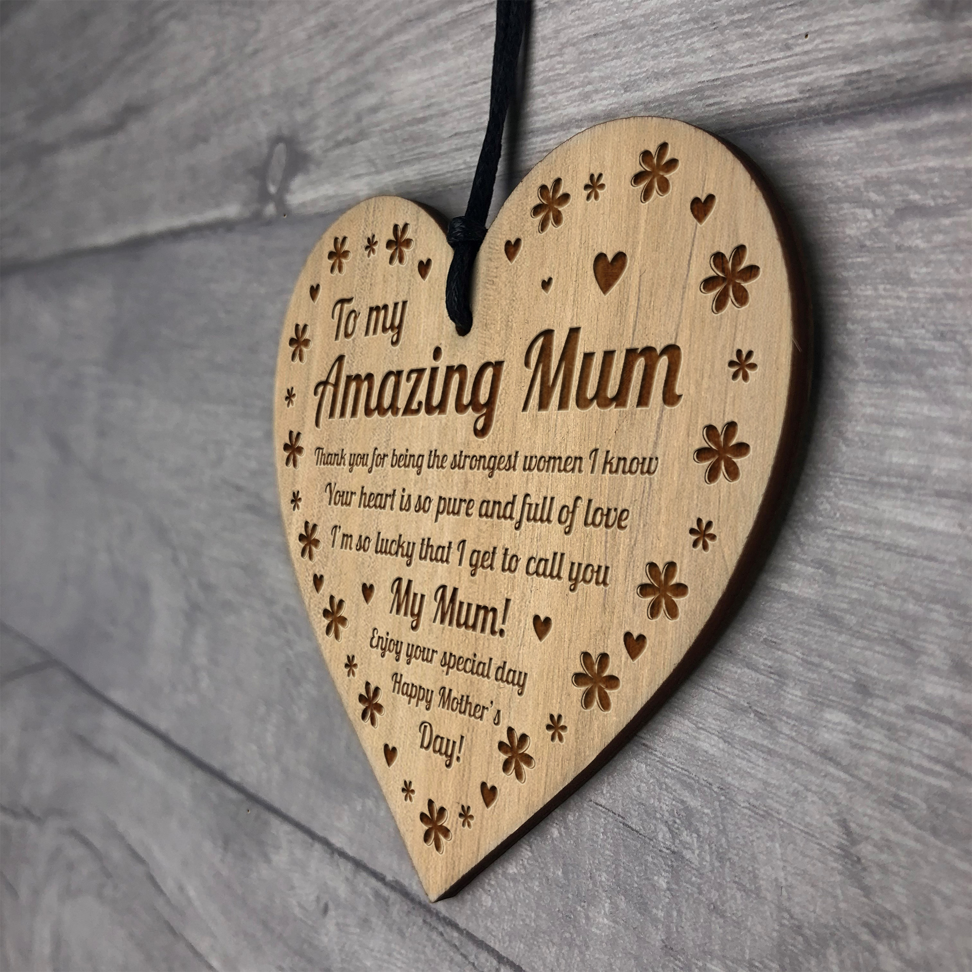 Happy Birthday Tags Mother's Day Wooden Cutout Orange Gifts And