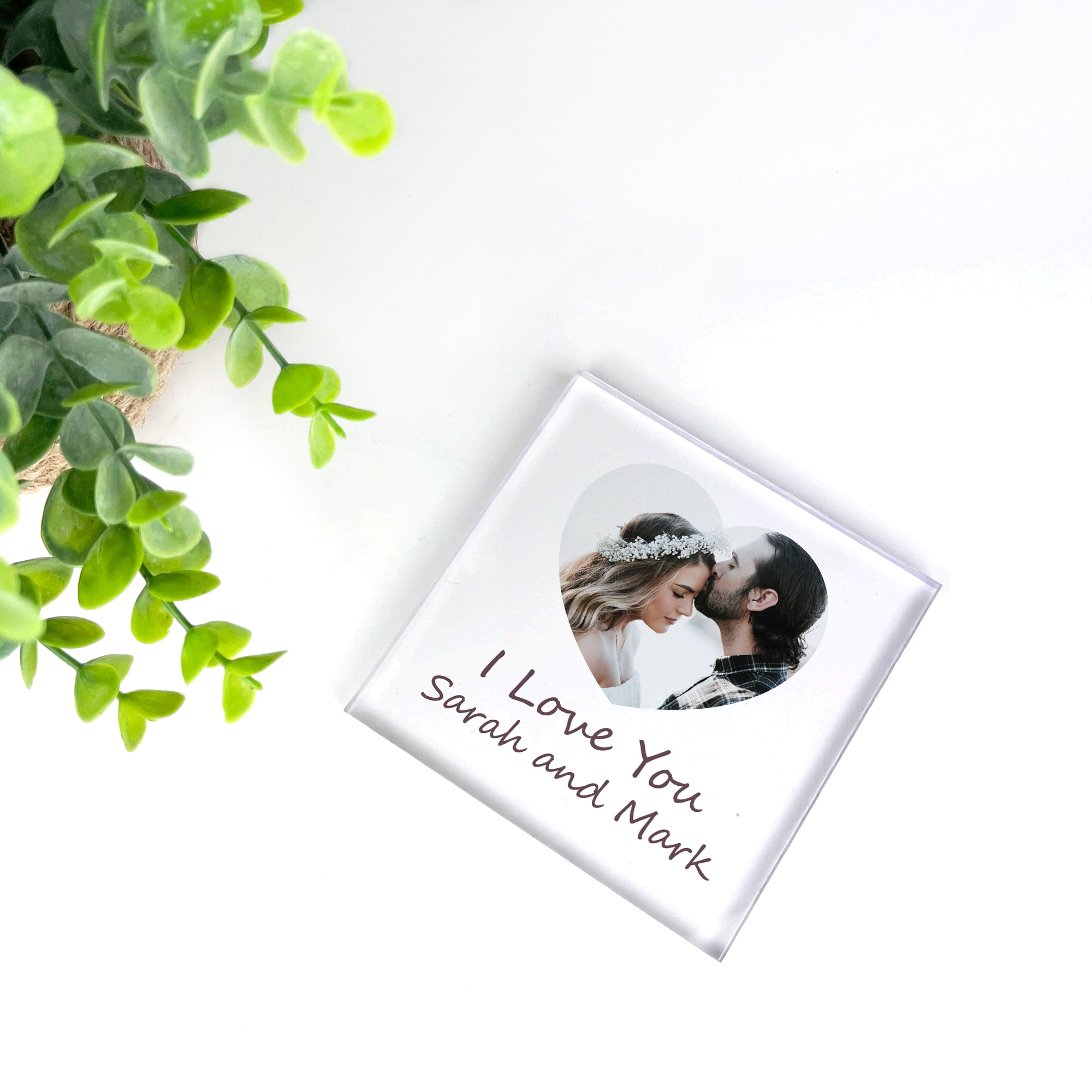 Custom Heart Photo Collage Frame With Base Custom 1