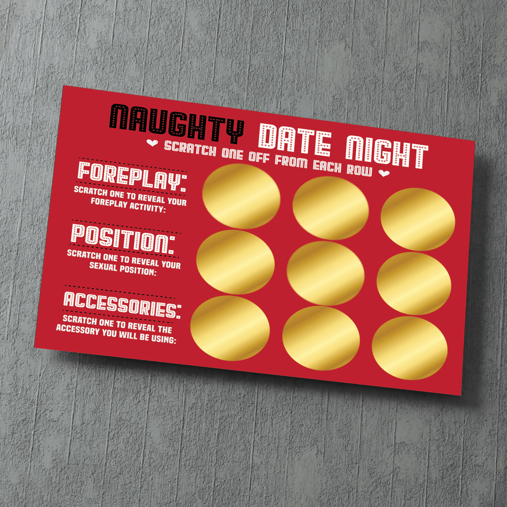 Naughty Rude Scratch Card Date Night Gift - Fun For Couples, Christmas, Valentines