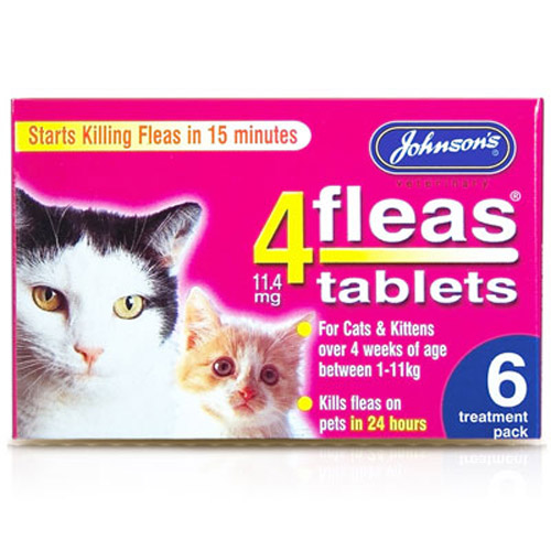 Johnsons 4Fleas Cats & Kittens Flea Tablets 6 Treatments Flea