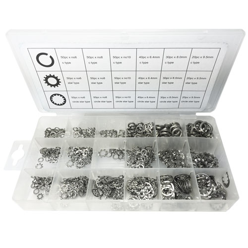 720pc Lock Spring Internal External Tooth Washers Assortment Box set
