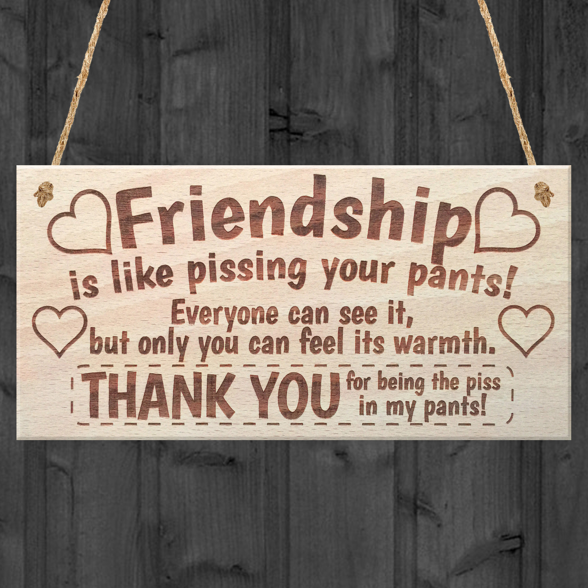 Friendship Sign Best Friend Plaque T Shabby Chic Heart And Thank You 